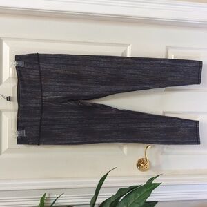 Victoria Sport Women's Metallic Leggings w/Inner Pocket Adj. Waist Size Large